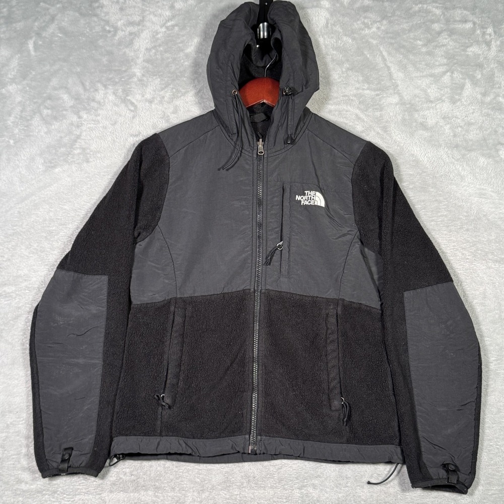 The North Face Jacket Womens‎ XS Black Hooded Fleece Softshell Full Zip Denali